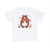 Brown Bear with Rosy Cheeks Unisex Heavy Cotton T-Shirt Small