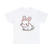 Whimsical Bunny’s Heartfelt Charm Unisex Heavy Cotton T-Shirt Large