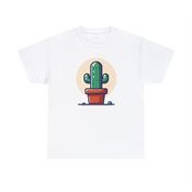 Vibrant Potted Cactus Unisex Heavy Cotton T-Shirt Small