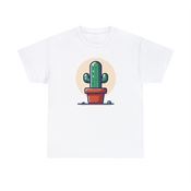 Vibrant Potted Cactus Unisex Heavy Cotton T-Shirt X-Large