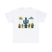 Serene Desert Morning Cactus Unisex Heavy Cotton T-Shirt Small