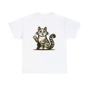 Cheerful Cat Unisex Heavy Cotton T-Shirt Small