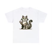 Cheerful Cat Unisex Heavy Cotton T-Shirt Large