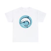 Graceful Dolphin in Water Unisex Heavy Cotton T-Shirt X-Large