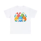 Whimsical Eggstravaganza: Easter Eggs Delight Unisex Heavy Cotton T-Shirt Small