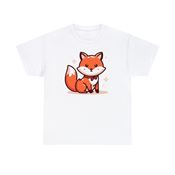 Whimsical Fox in Starlight Unisex Heavy Cotton T-Shirt Small