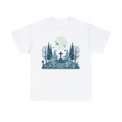 Tranquil Night in the Graveyard Unisex Heavy Cotton T-Shirt Small