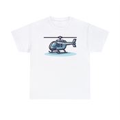 Sleek Helicopter Taking Off Unisex Heavy Cotton T-Shirt Small