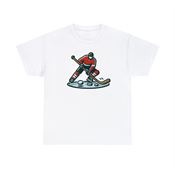 Energetic Hockey Player on the Ice Unisex Heavy Cotton T-Shirt Small