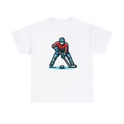 Hockey Player Stands Ready Unisex Heavy Cotton T-Shirt Small