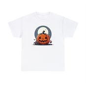 Jack-o’-lantern on a Spooky Halloween Night Unisex Heavy Cotton T-Shirt Small