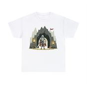 Chivalrous Knight in Front of Cave Unisex Heavy Cotton T-Shirt Small