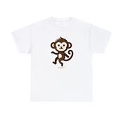 Playful Prancing Monkey Unisex Heavy Cotton T-Shirt Large