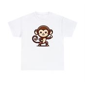 Curled Tail Monkey Unisex Heavy Cotton T-Shirt Large