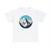 Serene Mountain Climbing Landscape Unisex Heavy Cotton T-Shirt Small