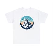 Serene Mountain Climbing Landscape Unisex Heavy Cotton T-Shirt Medium