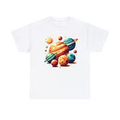 Planets’ Cosmic Dance Unisex Heavy Cotton T-Shirt X-Large