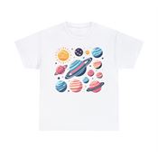 Stars, Planets, & Moons Unisex Heavy Cotton T-Shirt X-Large