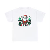 Santa with Elves Unisex Heavy Cotton T-Shirt Small