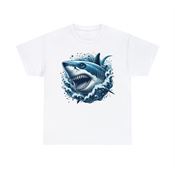 Ferocious Shark Wave Rider Unisex Heavy Cotton T-Shirt Medium
