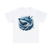 Ferocious Shark Wave Rider Unisex Heavy Cotton T-Shirt Large