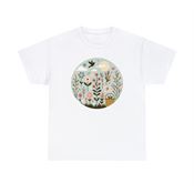 Serene Spring Garden Scene Unisex Heavy Cotton T-Shirt Medium