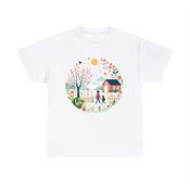 Spring Stroll in Nature’s Embrace Unisex Heavy Cotton T-Shirt Small