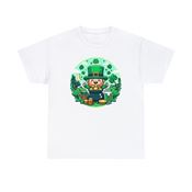 St. Patrick’s Day Lucky Leprechaun Unisex Heavy Cotton T-Shirt Small