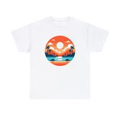 Sunset at the Tropical Oasis Unisex Heavy Cotton T-Shirt Medium