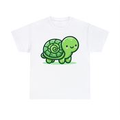 Joyful Green Turtle Unisex Heavy Cotton T-Shirt Large