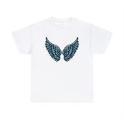 Azure Angel Wings Unisex Heavy Cotton T-Shirt Medium