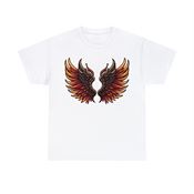 Fiery Demon Wings Unisex Heavy Cotton T-Shirt Medium