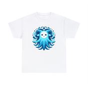 Blue Water Elemental Octopus Unisex Heavy Cotton T-Shirt Small